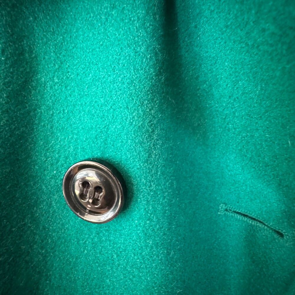 Emerald Green Apostrophe Wool Peacoat, Academic Preppy Plus Size Coat 16-18W - Picture 7 of 12